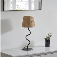 Black Wiggle Lamp with Pleated Shade Image