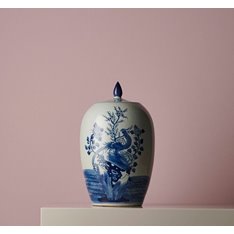 Blue and Grey White Ginger Jar Image