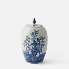 Blue and Grey White Ginger Jar Image