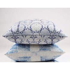 Blue and white Floral Cushion Image