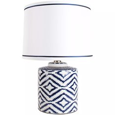 Blue and White Ikat design Lamp and Shade Image