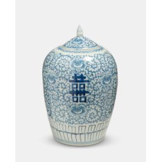 Blue and White Porcelain Ginger Jar Image