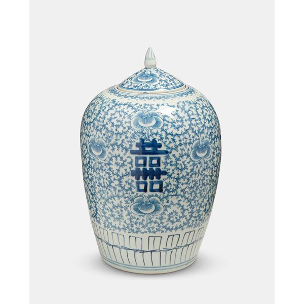 Blue and White Porcelain Ginger Jar 