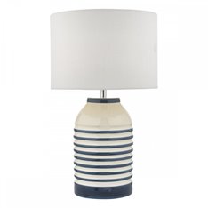 Blue and White Stripe Table Lamp Image