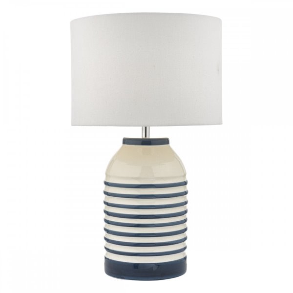 Blue and White Stripe Table Lamp