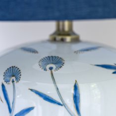 Blue Bird & Palms Lamp With Blue Shade  Image