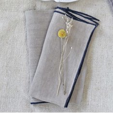 Blue Edge Linen Napkin (set of 4) Image