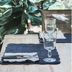 Blue Edge Linen Napkin (set of 4) Image