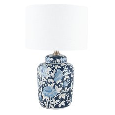 Blue Floral Ceramic Lamp & Shade Image