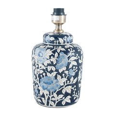 Blue Floral Ceramic Lamp & Shade Image
