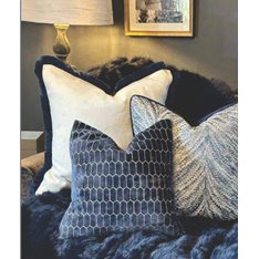 Blue Velvet Honeycomb cushion Image