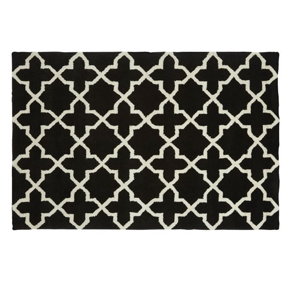 Boltons Black & White Geometric Rug