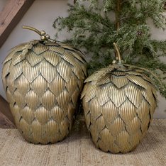 Brass Christmas Fir Cone - Large Image