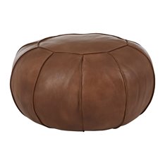 Brown Buffalo Leather Pouffe Image