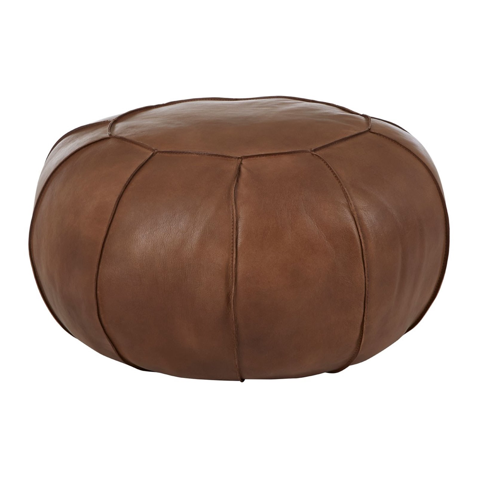 Brown Buffalo Leather Pouffe Image