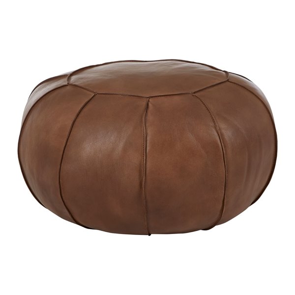 Brown Buffalo Leather Pouffe