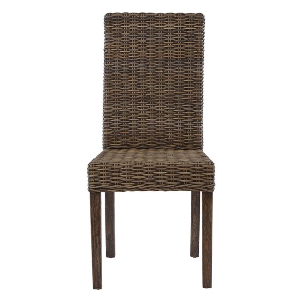 Brown Woven Rattan Dining Chair