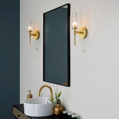 Brushed Brass and Glass Wall Light Image