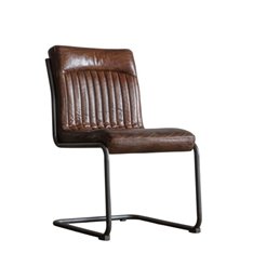 Buffalo Ribbed Leather Dining Chair  Image