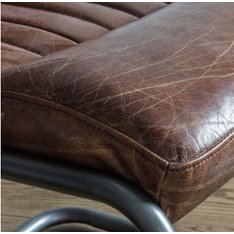 Buffalo Ribbed Leather Dining Chair  Image