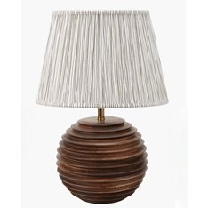 Burford Round Washed Wood Lamp and Shade Image