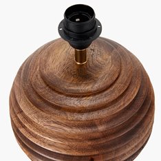 Burford Round Washed Wood Lamp and Shade Image