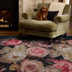 Cabbage Rose Eco Washable Rug Image