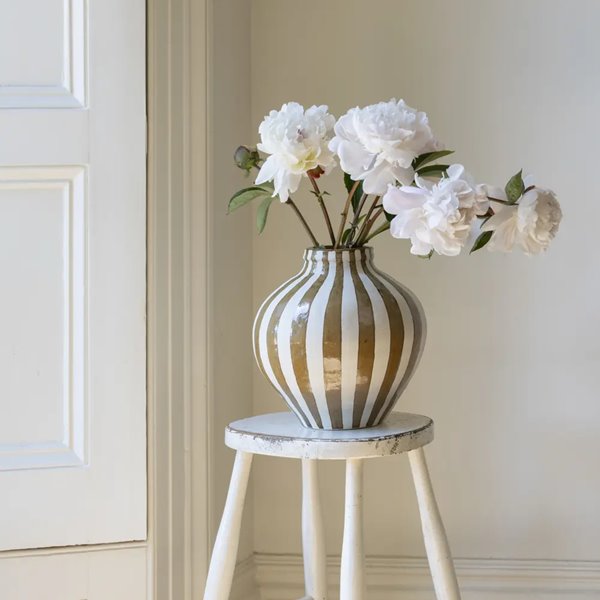Camel Stripe Bulbous Vase