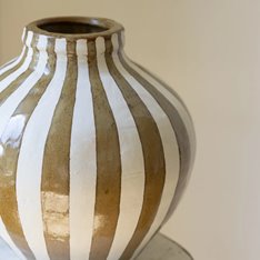 Camel Stripe Bulbous Vase Image