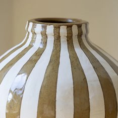Camel Stripe Bulbous Vase Image