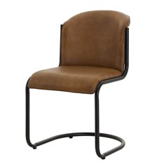 Caramel Leather Contemporary Dining Chair  Image