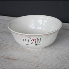 Ceramic 'Lets Eat' Serving Bowl