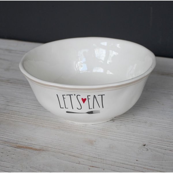 Ceramic Lets Eat Serving Bowl