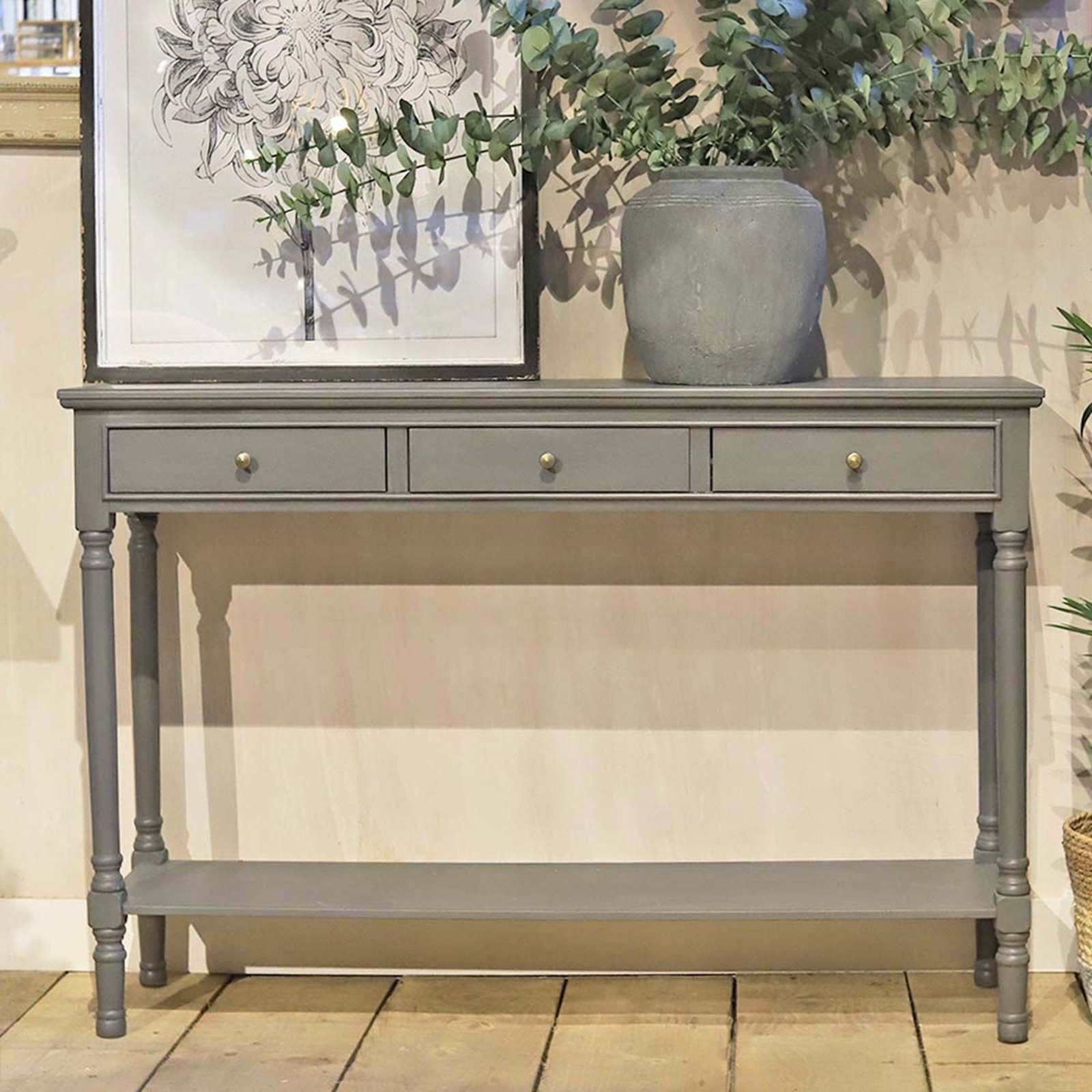 Charcoal 3 Drawer console table Image