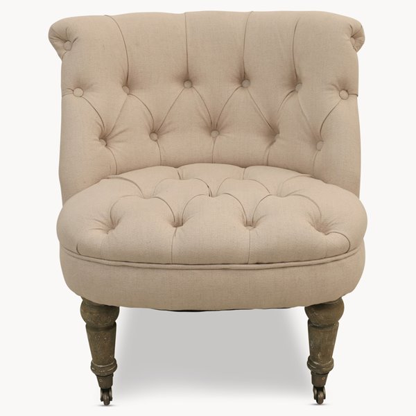 Chelsea Beige Button Scoop Chair