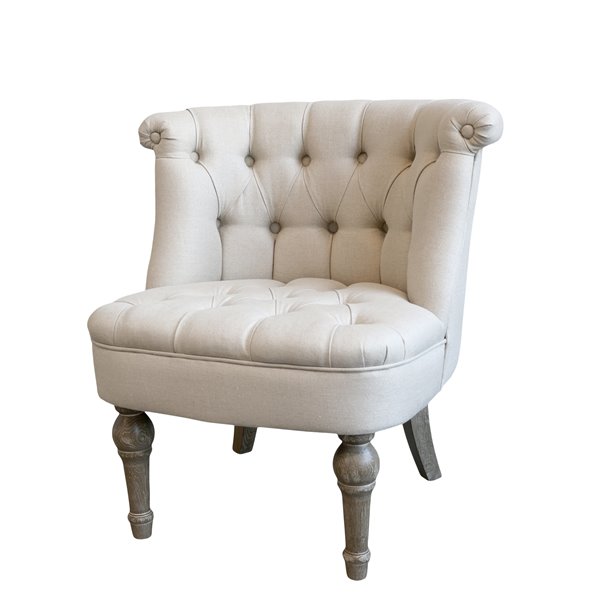 Chelsea Beige Button Scoop Chair