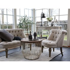 Chelsea Beige Button Scoop Chair Image