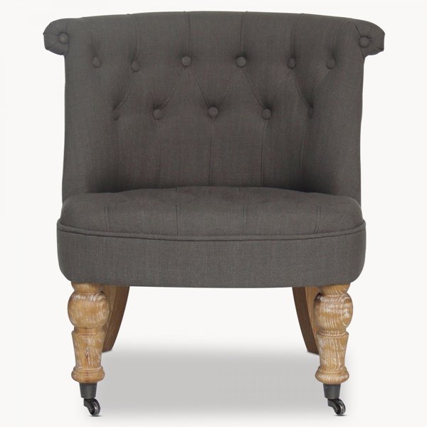 Chelsea Dark Grey Button Scoop Chair