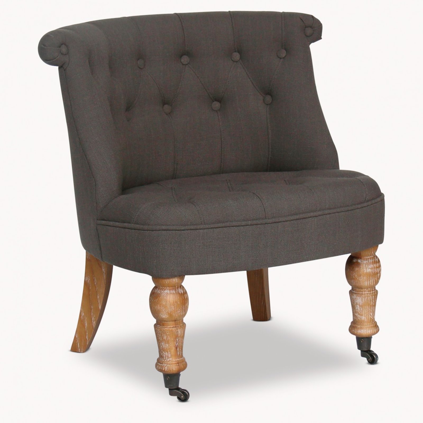 Chelsea Dark Grey Button Scoop Chair Image