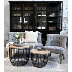 Chelsea Grey Button Scoop Chair   Image
