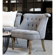 Chelsea Grey Button Scoop Chair   Image