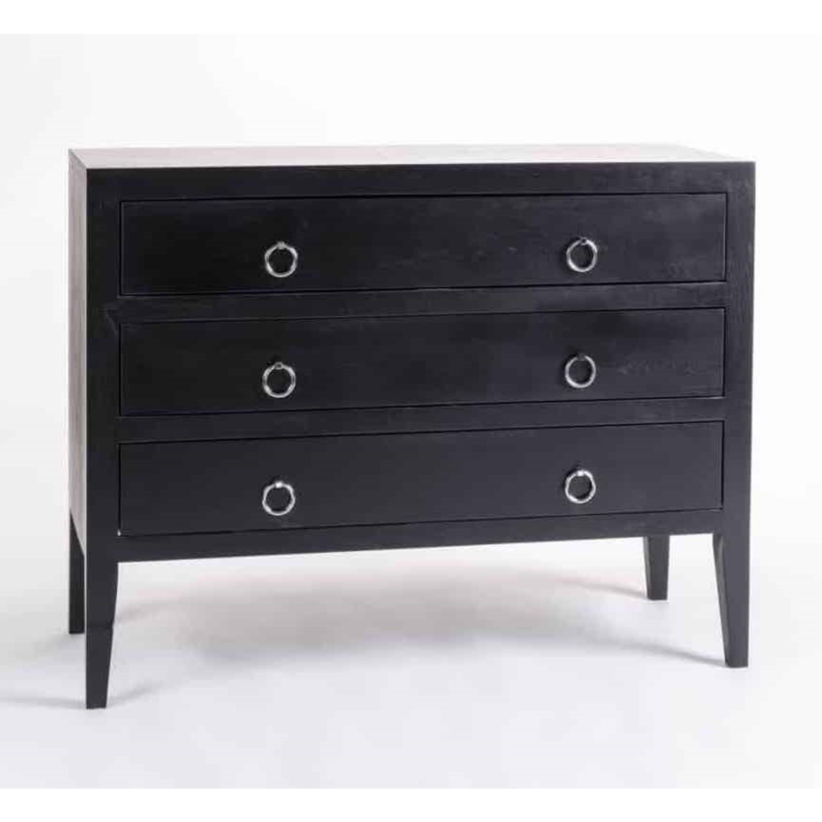 black three drawer dresser