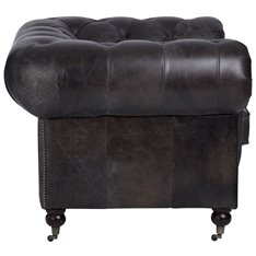 Chesterfield Grey Leather Armchair Image