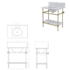 Classic 4 leg Bathroom Washstand (Electric Option) Image