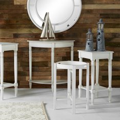 Classic Aged White Side Table Image