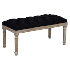 Classic Black Linen Bench Image