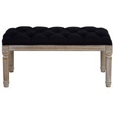 Classic Black Linen Bench Image