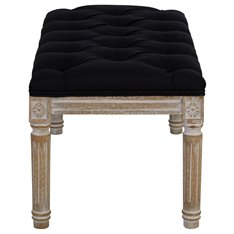 Classic Black Linen Bench Image