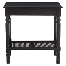 Classic Black Side Table with Cane shelf  Image