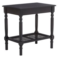 Classic Black Side Table with Cane shelf  Image